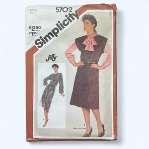 Simplicity Sewing Pattern 5702 Dress Jumper Size 14 FF Uncut 1982